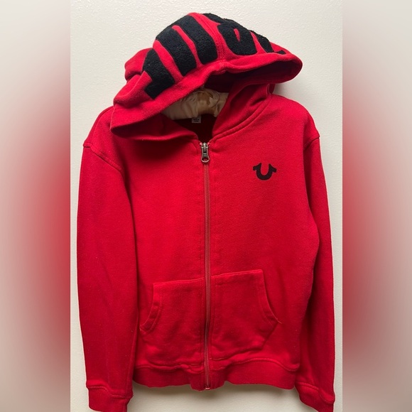 True Religion Red Kids Hoodie with Black Details - Picture 5 of 10